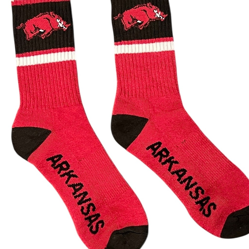 Arkansas Razorbacks Red and Black Casual Socks